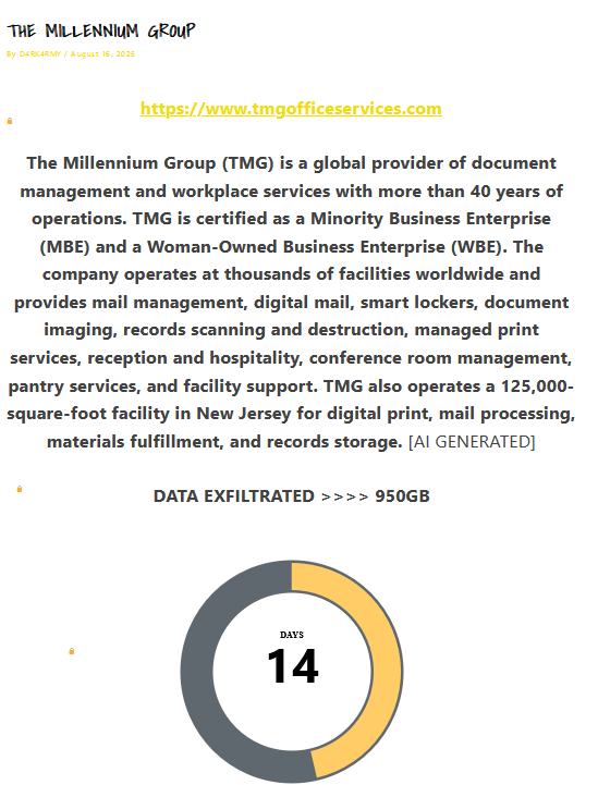 Millennium集团成为D4RK 4RMY勒索软件的受害者-xLab 威胁情报