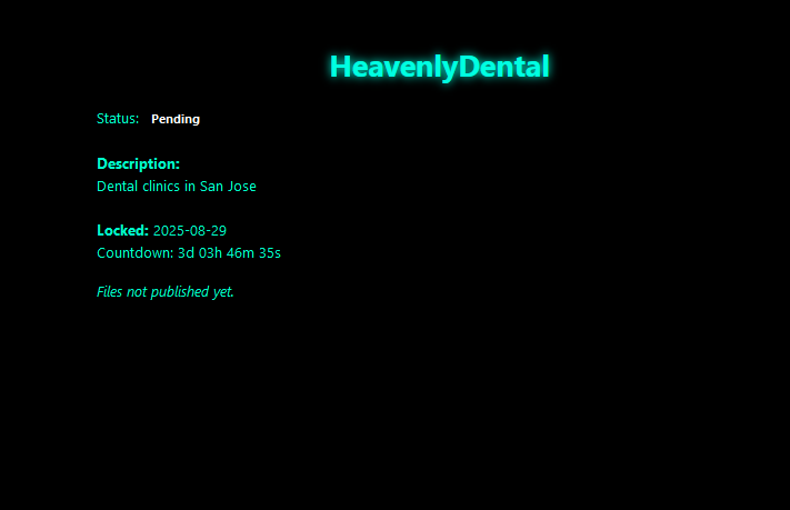 HeavenlyDental成为Obscura勒索软件的受害者-xLab 威胁情报