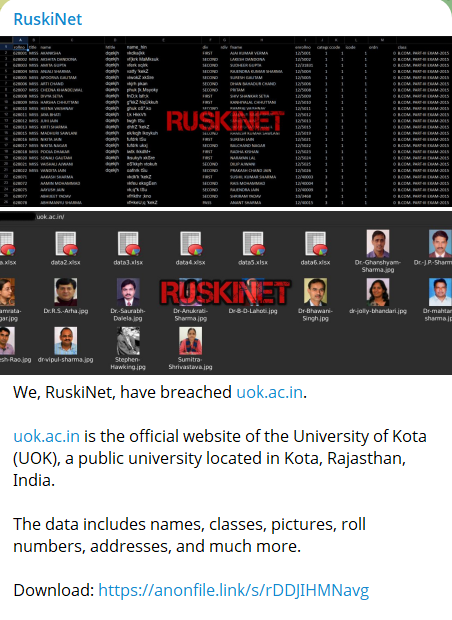 哥打大学(UOK)涉嫌数据外泄-xLab 威胁情报
