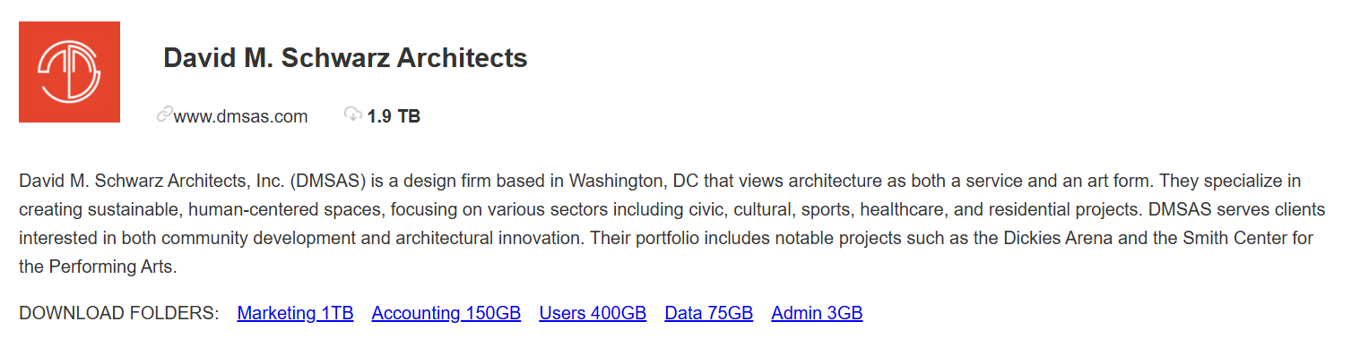 INC.David M.Schwarz Architects成为MintEye勒索软件的受害者-xLab 威胁情报