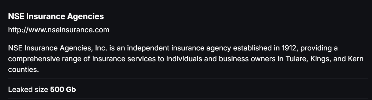 NSE Insurance机构，Inc.成为CHAOS勒索软件的受害者-xLab 威胁情报