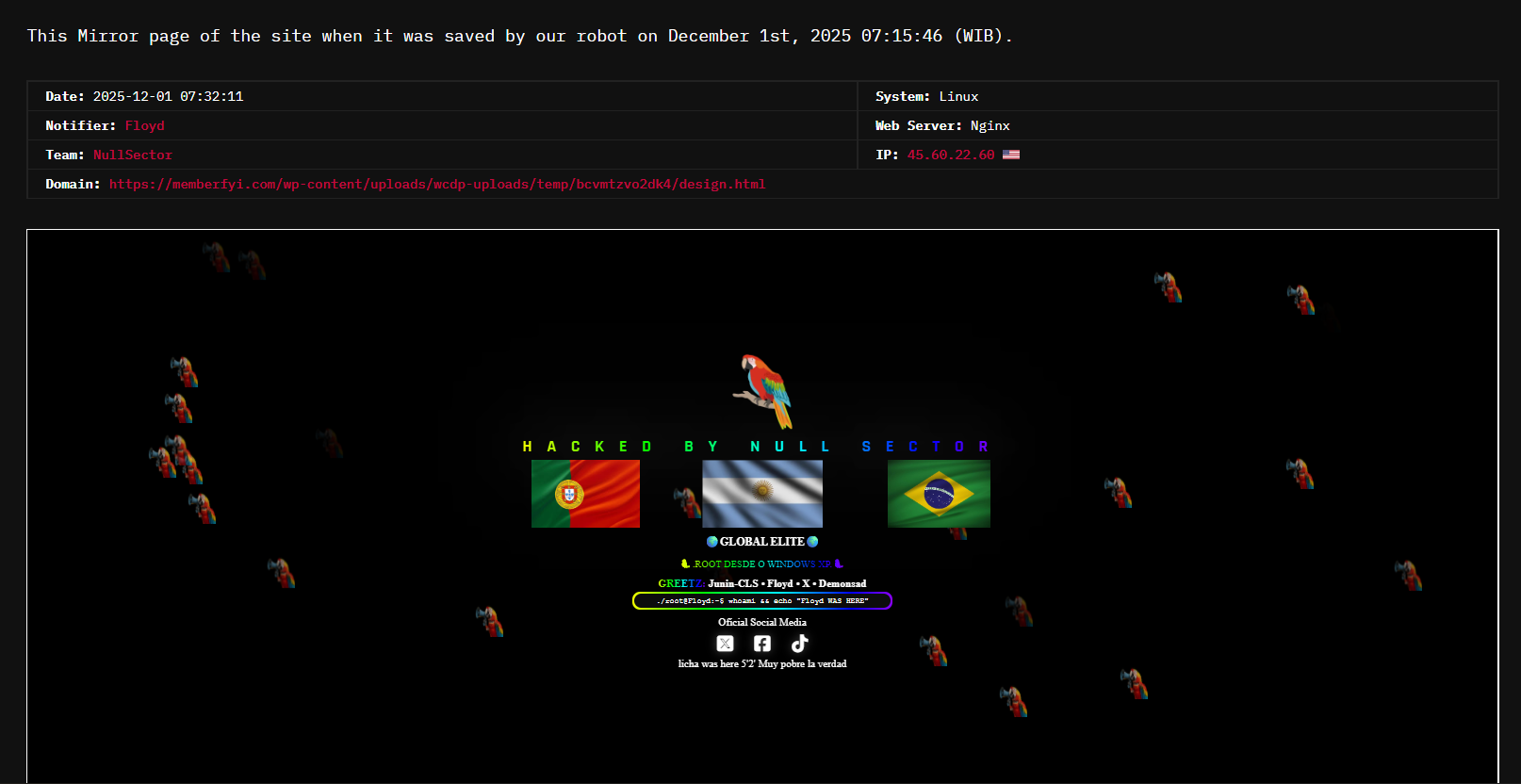 NullSector针对Memberfyi机构的网站-xLab 威胁情报