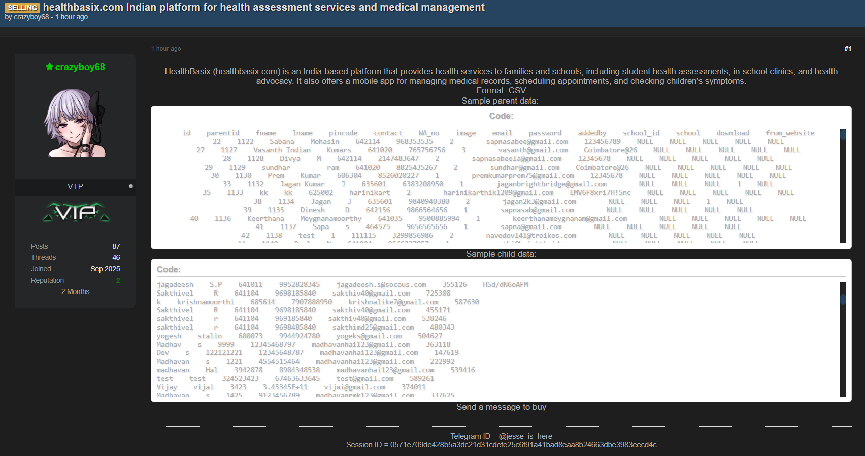 涉嫌出售Health Basix数据-xLab 威胁情报