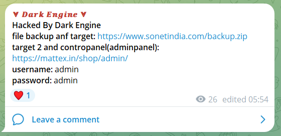 涉嫌向Mattex泄露admin凭据-xLab 威胁情报