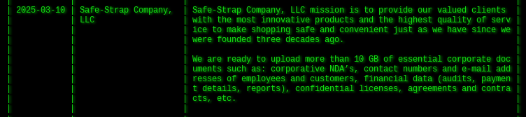 Safe-Strap有限责任公司成为Akira勒索软件的受害者-xLab 威胁情报