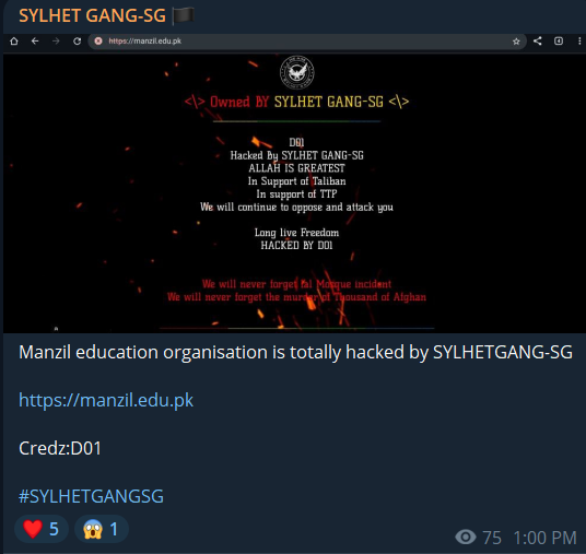 SYLHET GANG-SG瞄准曼齐尔教育组织网站-xLab 威胁情报