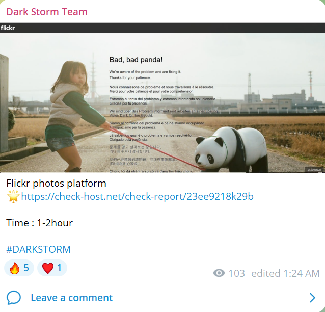 Dark Storm Team瞄准Flickr网站-xLab 威胁情报