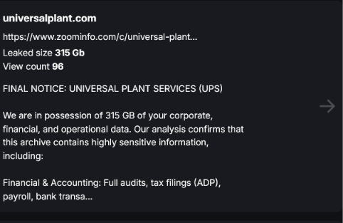 Universal Plant Services falls victim to CHAOS ransomware-xLab 威胁情报