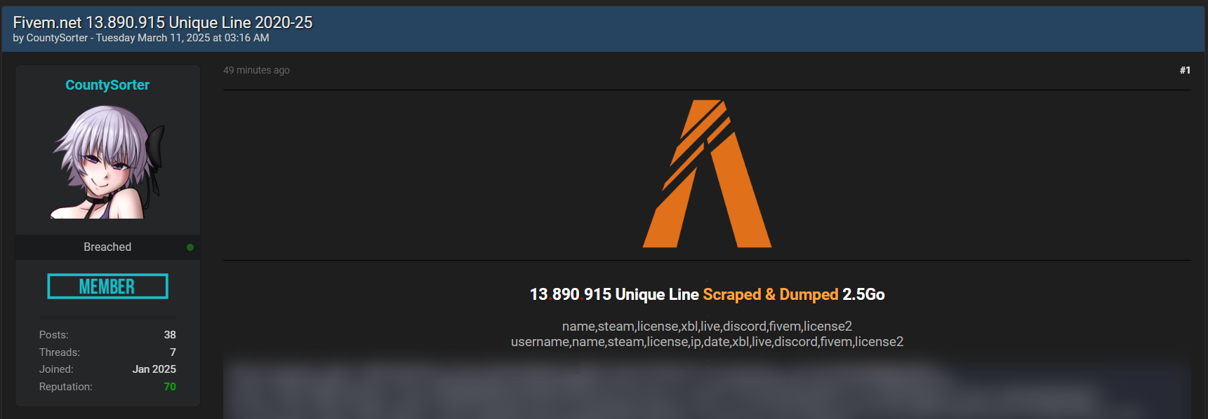 FiveM涉嫌数据泄露-xLab 威胁情报