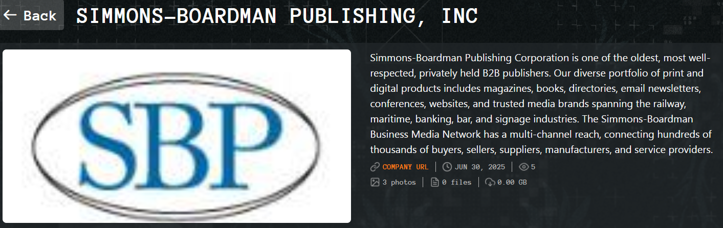 Simmons-Boardman Publishing Corp成为Qilin勒索软件的受害者-xLab 威胁情报