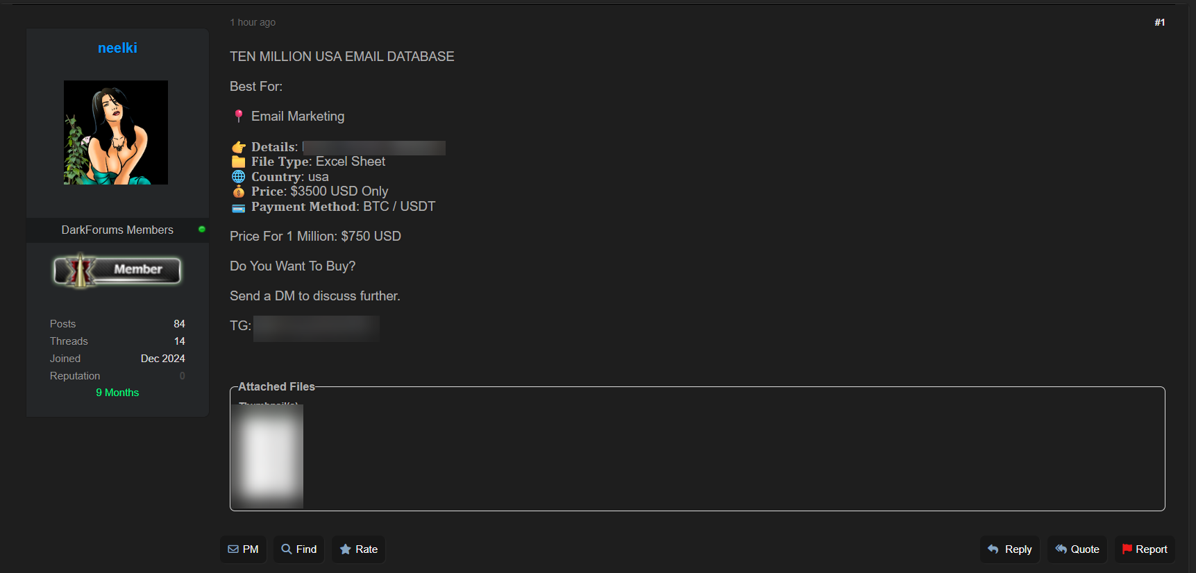涉嫌出售10百万美国电子邮件数据库-xLab 威胁情报