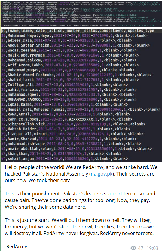 巴基斯坦国民议会涉嫌数据外泄-xLab 威胁情报