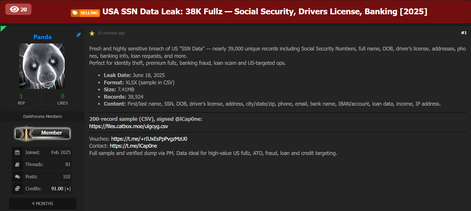 涉嫌从美国出售数据-xLab 威胁情报