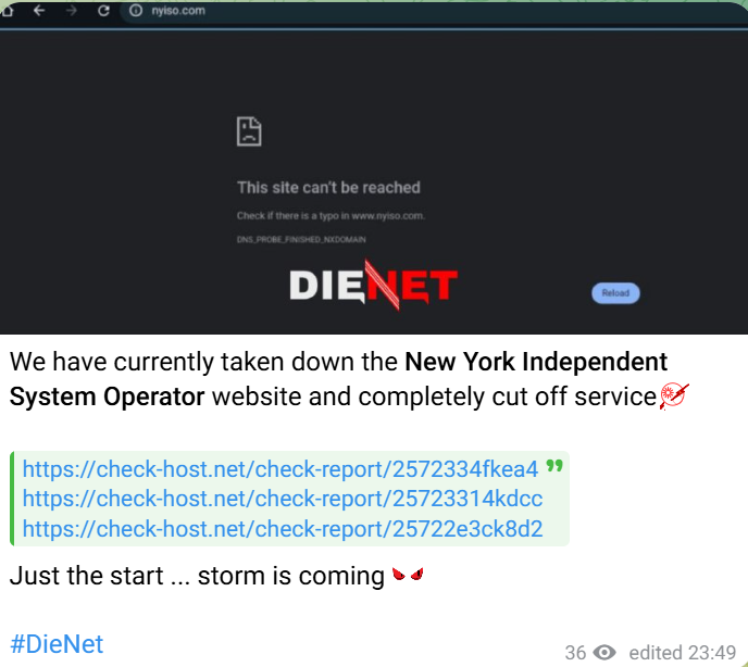 DieNet瞄准NYISO网站-xLab 威胁情报