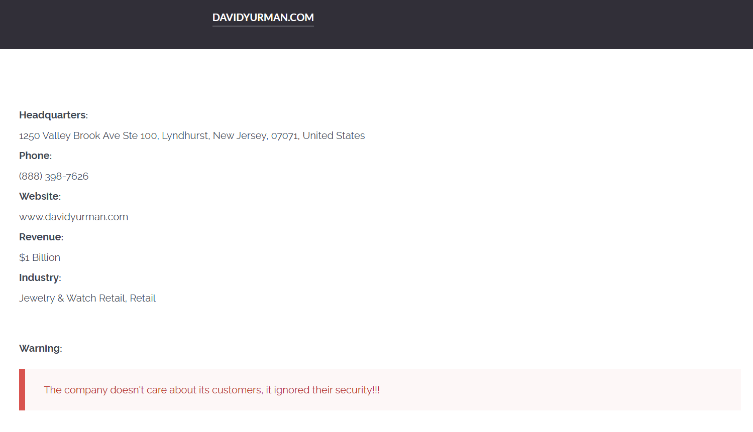 大卫·雅曼(David Yurman)成为CL0P勒索软件的受害者-xLab 威胁情报