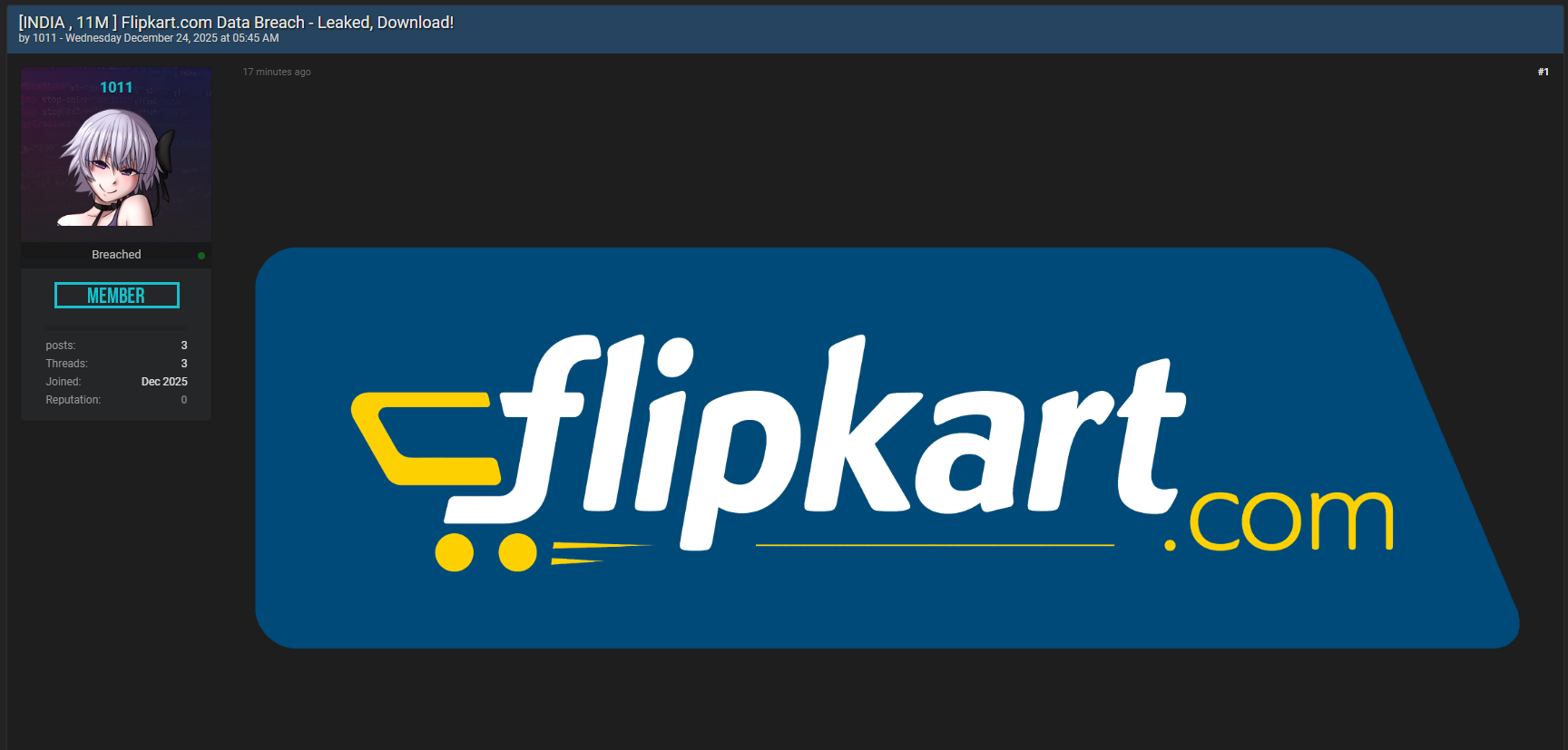 Flipkart互联网Private有限公司涉嫌泄漏-xLab 威胁情报