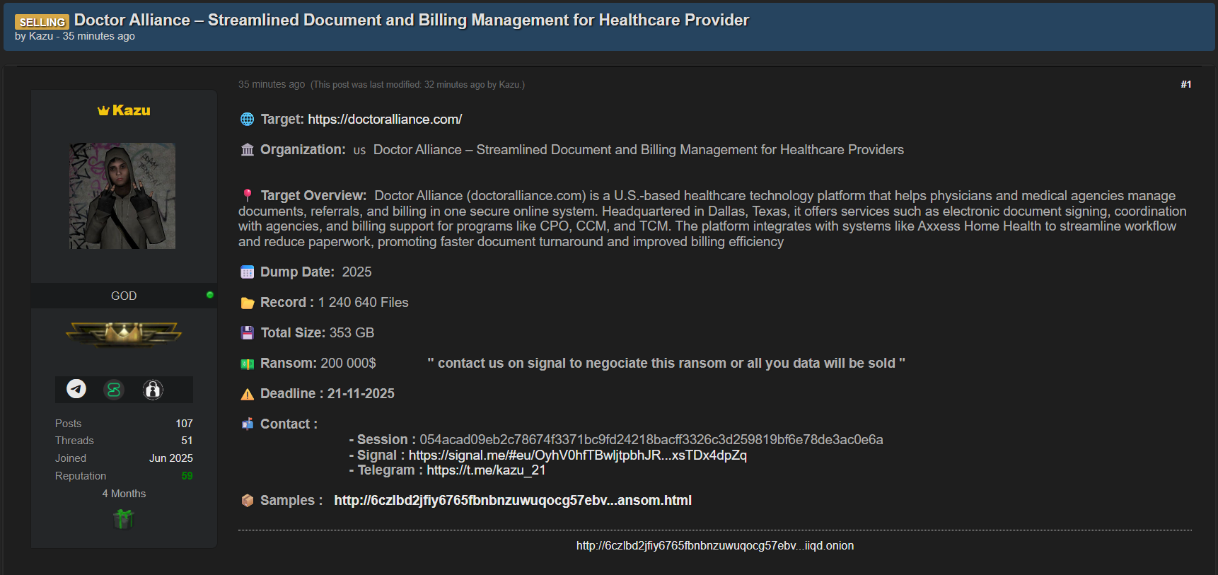 医生联盟涉嫌数据外泄-xLab 威胁情报
