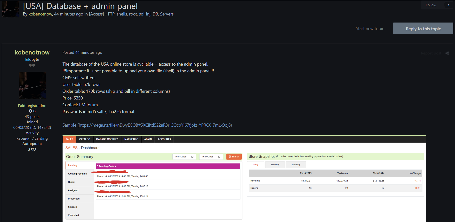 admin·panel涉嫌泄露美国在线商店的访问权限-xLab 威胁情报