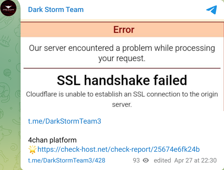 Dark Storm Team瞄准4chan网站-xLab 威胁情报