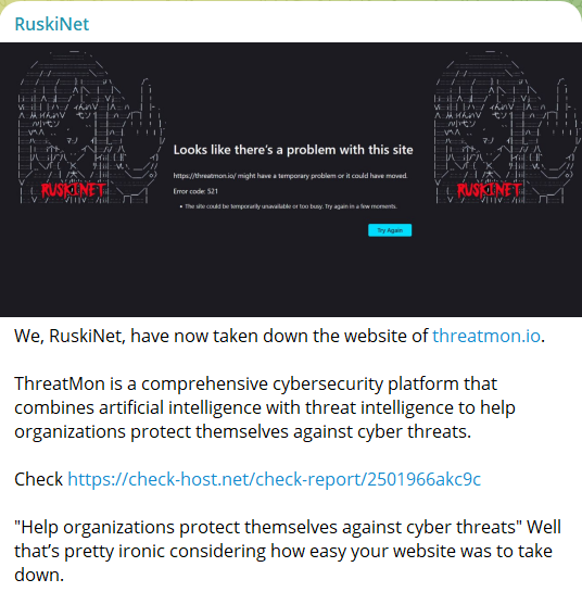 RuskiNet瞄准ThreatMon网站-xLab 威胁情报