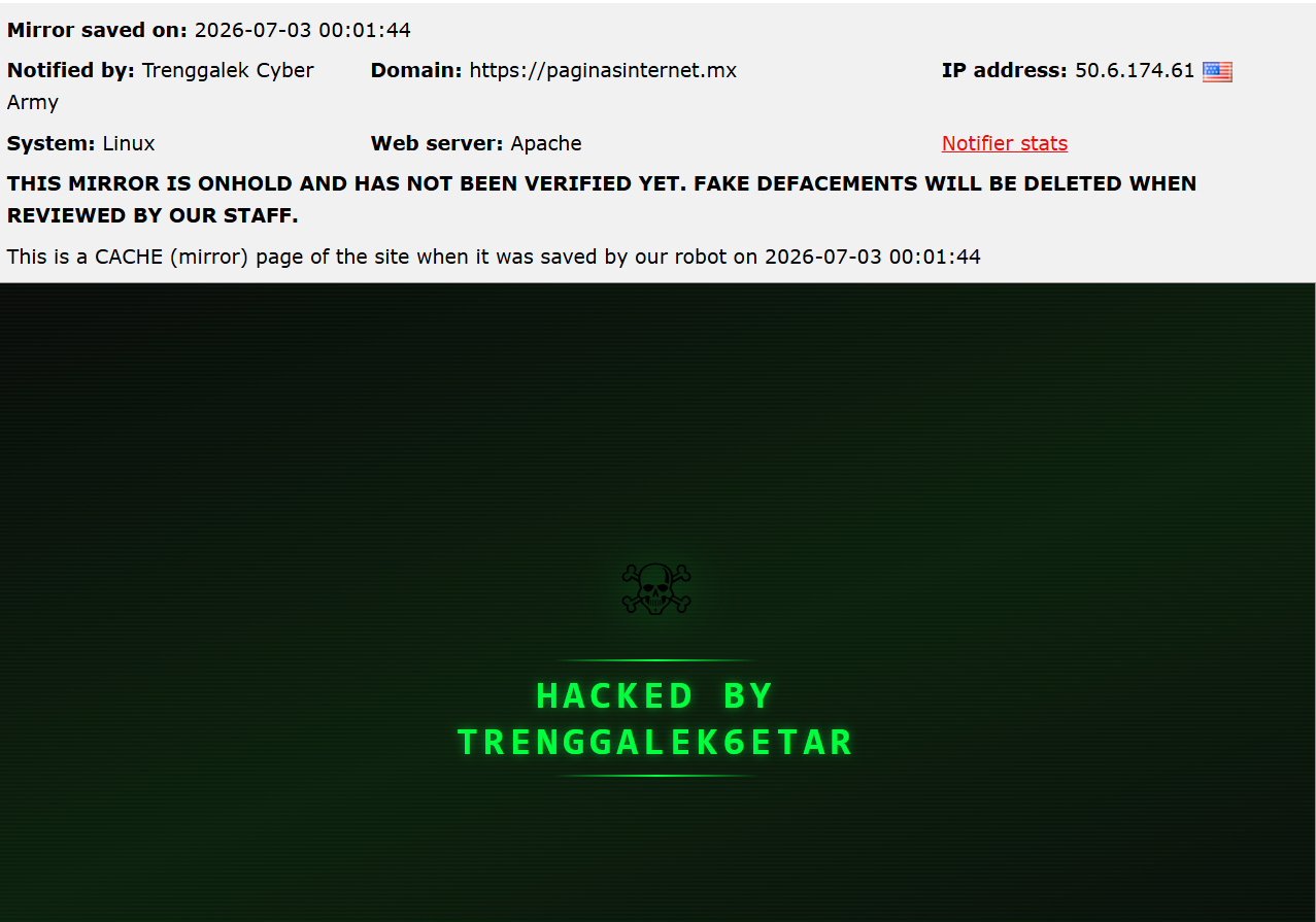 Trenggalek Cyber Army targets the website of Glasche-xLab 威胁情报