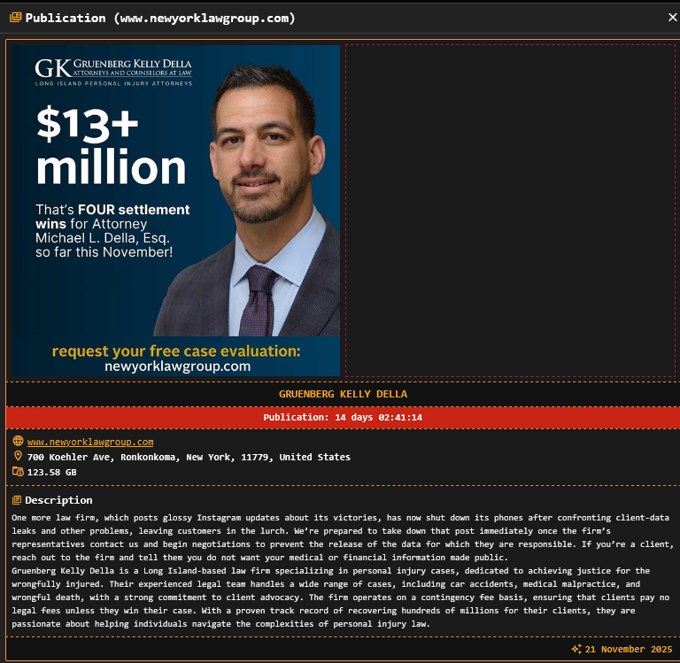 Gruenberg Kelly Della成为DragonForce勒索软件的受害者-xLab 威胁情报