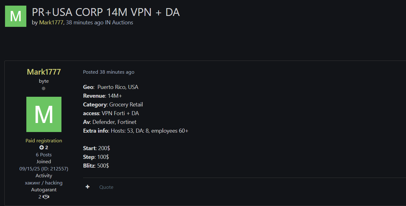 涉嫌出售美国身份不明的杂货零售店的使用权-xLab 威胁情报