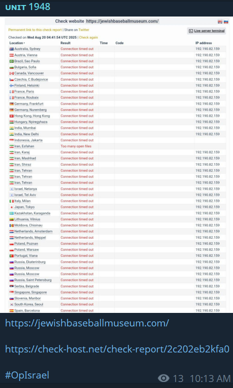 1948部队瞄准犹太棒球博物馆网站-xLab 威胁情报