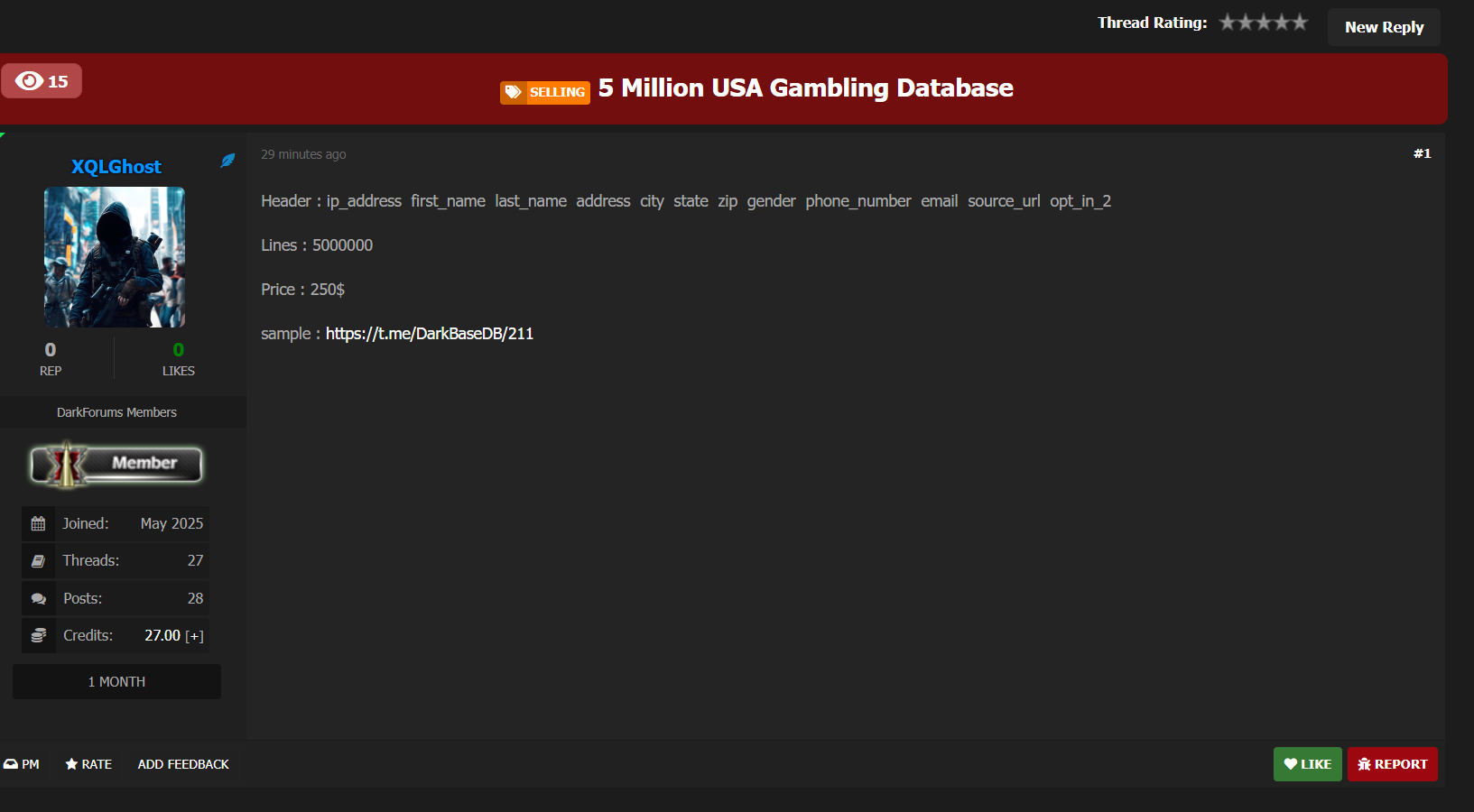 涉嫌数据泄露美国赌博数据库-xLab 威胁情报