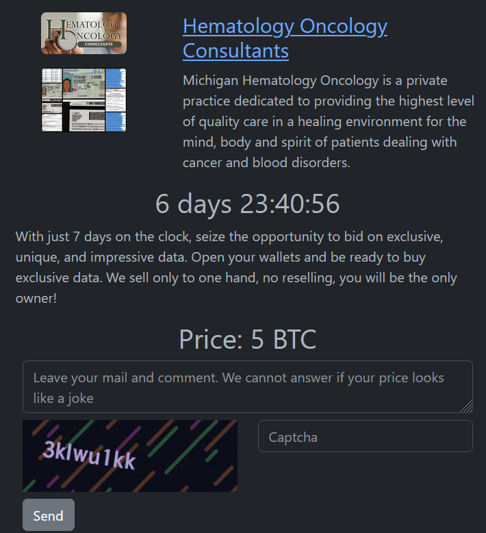 血液肿瘤顾问成为RHYSIDA勒索软件的受害者-xLab 威胁情报