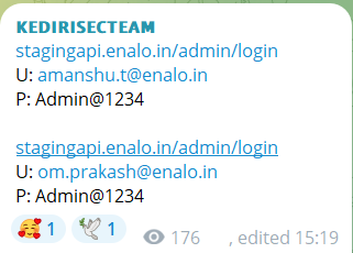 涉嫌向Enalo Technologies Private Limited泄露admin-xLab 威胁情报