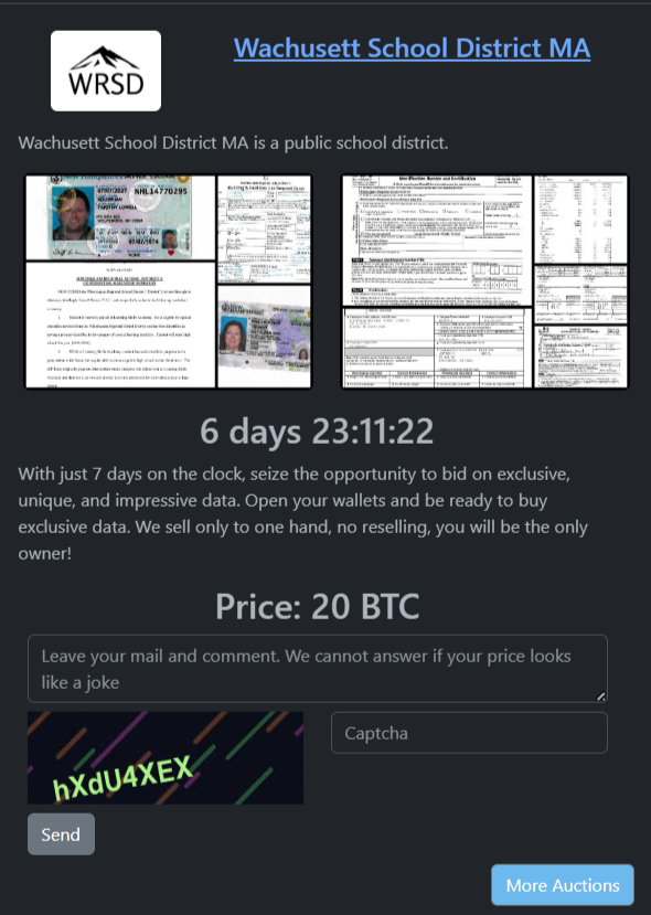 马萨诸塞州瓦丘塞特学区成为RHYSIDA勒索软件的受害者-xLab 威胁情报