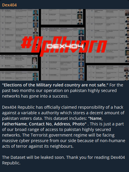 涉嫌数据泄露巴基斯坦选民信息-xLab 威胁情报