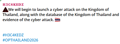 H3C4KEDZ claims to target Thailand-xLab 威胁情报