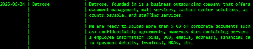 Datrose成为akira勒索软件的受害者-xLab 威胁情报