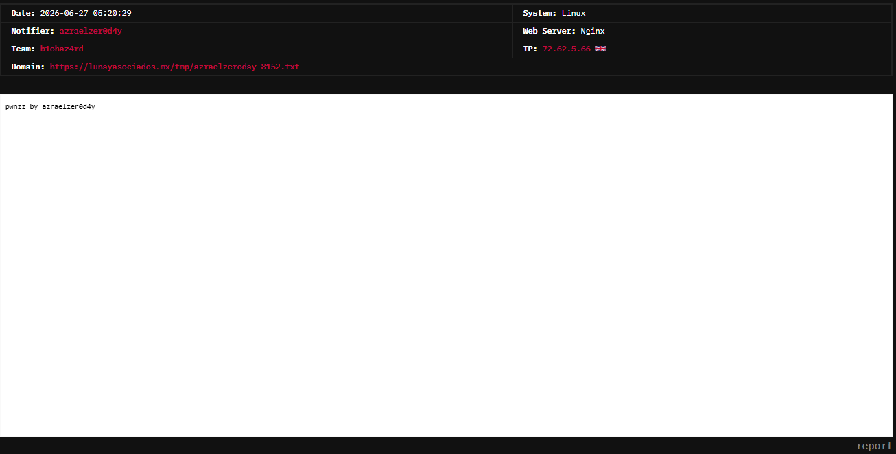 azraelzer0d4y targets the website of lunayasociados.mx-xLab 威胁情报