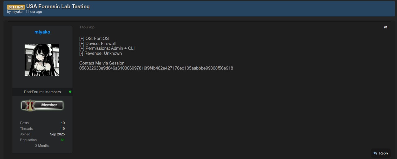 涉嫌向admin出售美国未知法医实验室基础设施的使用权-xLab 威胁情报