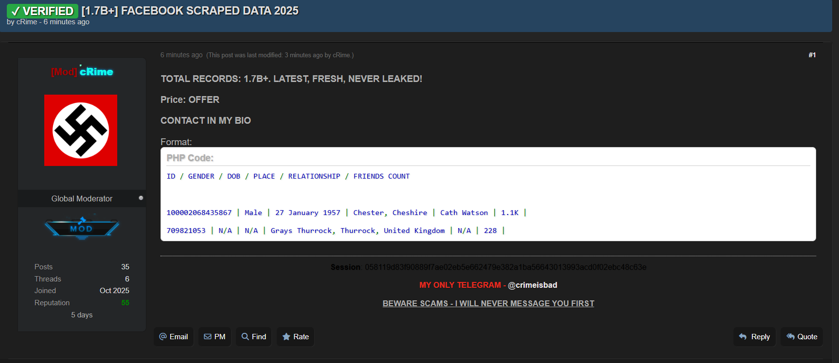 Facebook涉嫌出售废弃数据-xLab 威胁情报