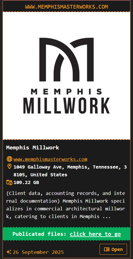 孟菲斯木制品成为DragonForce勒索软件的受害者-xLab 威胁情报