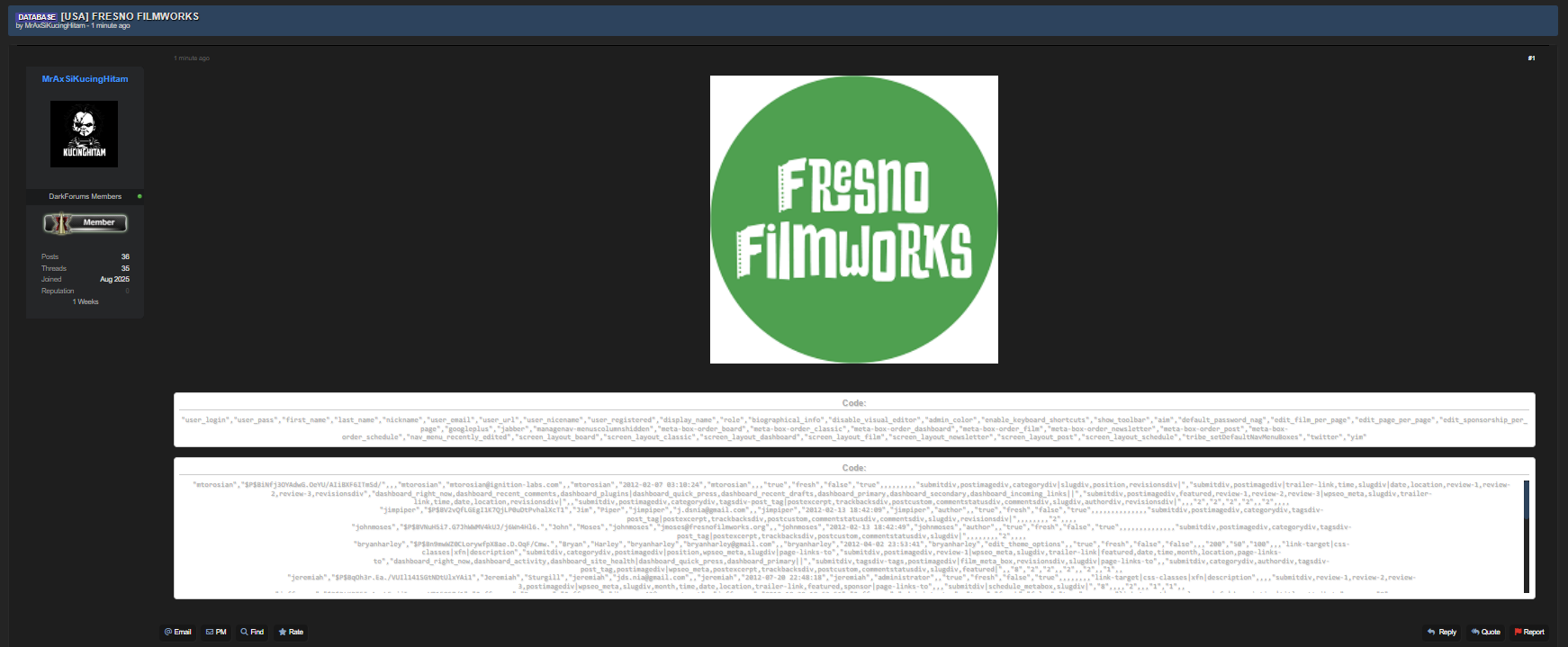Fresno Filmworks涉嫌数据泄露-xLab 威胁情报