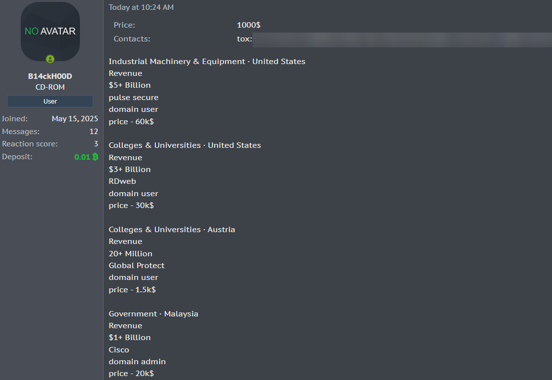 涉嫌向美国一个身份不明的组织出售Pulse Secure access-xLab 威胁情报