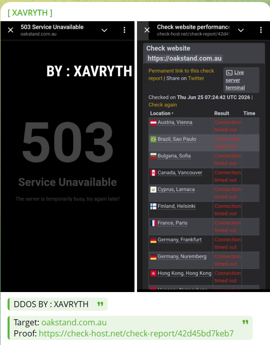 XAVRYTH targets the website of Oakstand-xLab 威胁情报