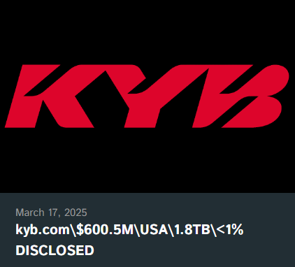 KYB Americas成为Cactus勒索软件的受害者-xLab 威胁情报