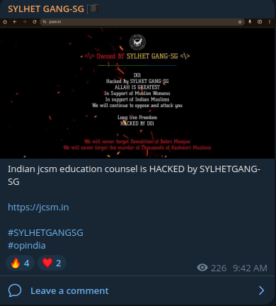 SYLHET GANG-SG瞄准Jan Kalyan Computer Saksharta Mission(JCSM)网站-xLab 威胁情报