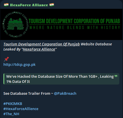 旁遮普旅游发展公司涉嫌数据泄露-xLab 威胁情报