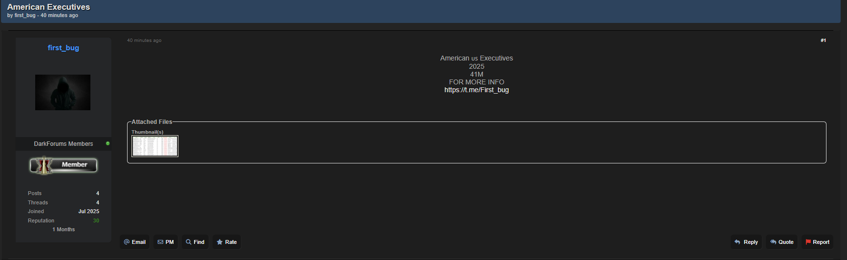 涉嫌出售美国高管记录-xLab 威胁情报