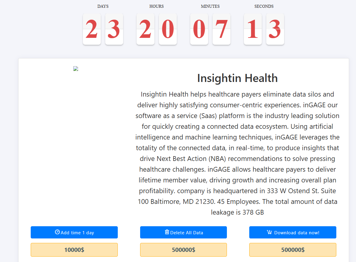 Insightin Health成为MEDUSA勒索软件的受害者-xLab 威胁情报