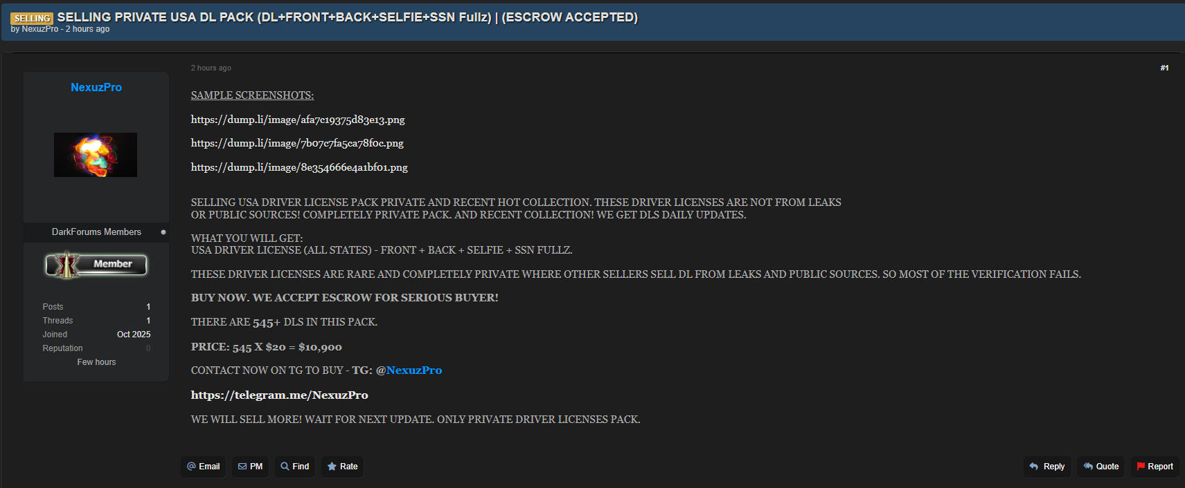 涉嫌数据泄露美国驾驶执照-xLab 威胁情报