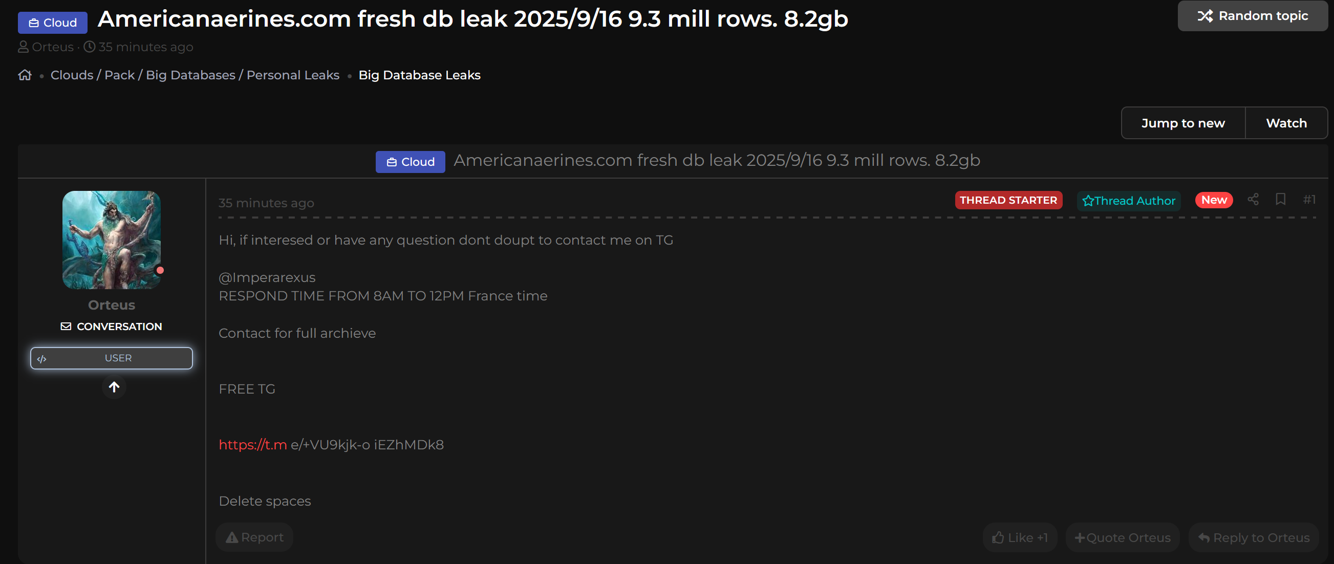 涉嫌数据外泄美国航空公司-xLab 威胁情报