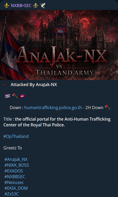 NXBB.SEC targets the website of Anti-Human Trafficking Center, Royal Thai Police-xLab 威胁情报